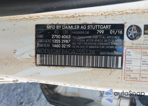 2016 Mercedes-Benz S 550 4Matic from USA, damaged, VIN WDDUG8FB6GA255136